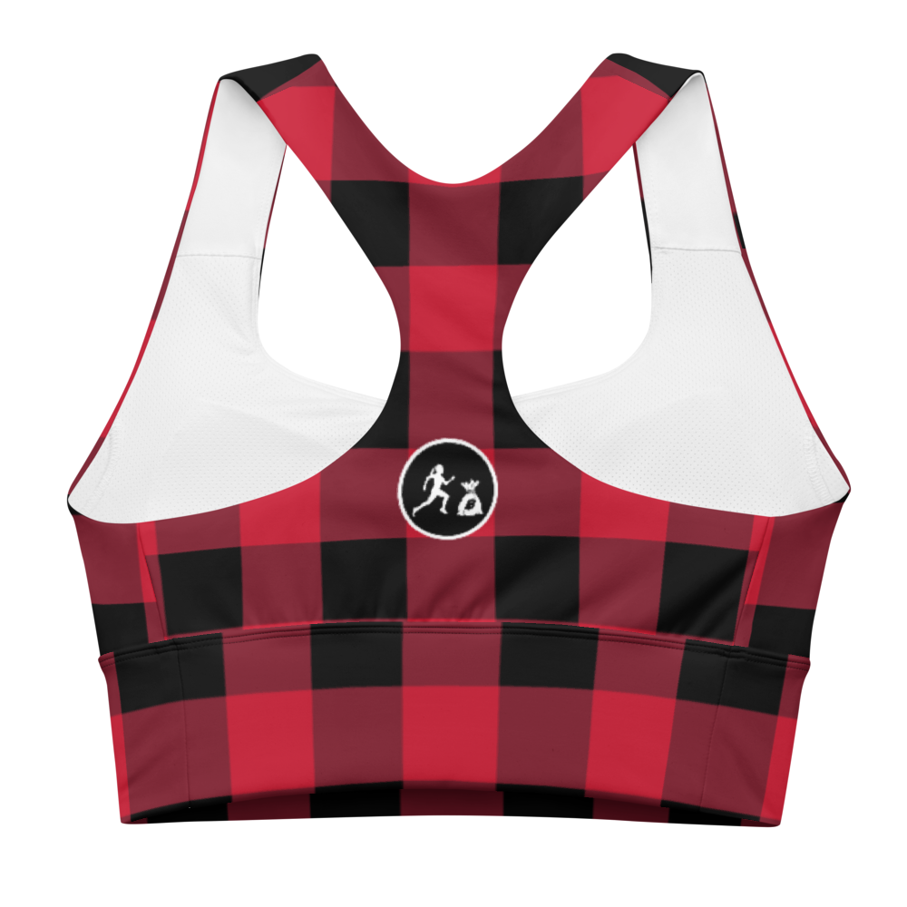 Red and Black Buffalo Plaid Sports Bra 