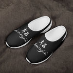 "Benji" Black (White logo) Casual Mesh Non-Woven Slippers