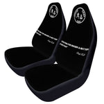 "Ctb/ Quote" Black (White logo) Microfiber Car Seats Cover- 2Pcs