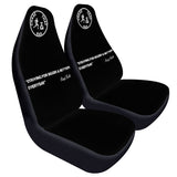 "Ctb/ Quote" Black (White logo) Microfiber Car Seats Cover- 2Pcs