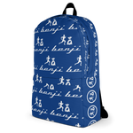 "Multi Benji" Bleu (White logo) Backpack W/Front pouch