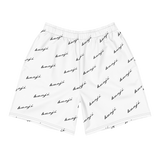 "Benji Stacked" White (Black Logo) Men's Shorts