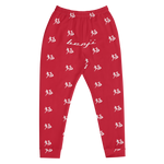 "Run It Up Stacked Benji" Red (White logo) Jogger Sweatpants