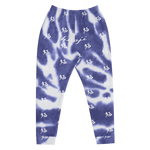 "Run It Up Stacked Benji" Blue Tie Dye (White logo) Jogger Sweatpants