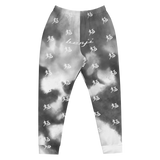"Run It Up Stacked Benji" Black Tie Dye (White logo) Jogger Sweatpants
