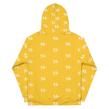 "Run It Up Stacked Benji" Yellow (White logo) Hoodie