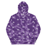 "Run It Up Stacked Benji" Purple Tie Dye (White logo) Hoodie