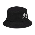 "Run it up" Black Denim (White logo) bucket hat