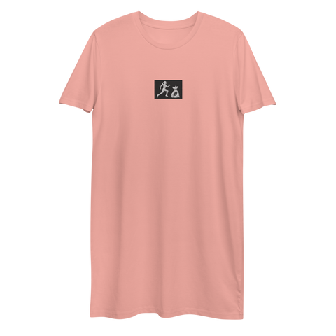 W. "Sup. Run it up" Pink (Black Embroidered logo) Organic cotton Oversized t-shirt/dress