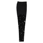 "W.Benji" Black/Stars (White logo) Sports Leggings
