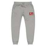 "Run it up Stamp" Grey (Black logo) Embroidered fleece sweatpants