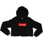 "W. Sup. Chase That bag" Black (Red logo) Crop Hoodie