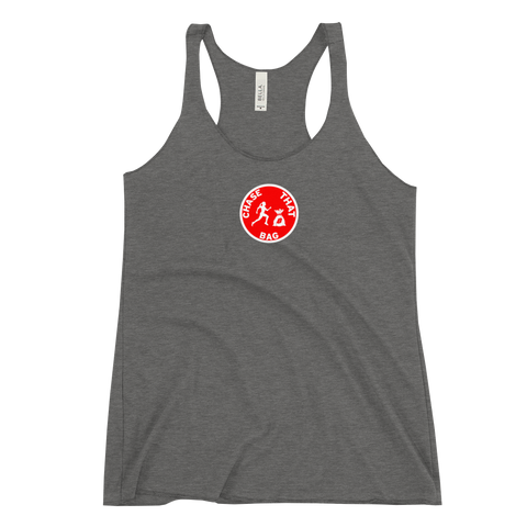 "W. CTB cir" Grey (Red logo) Racerback Tanktop